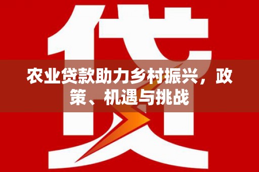 新绛农业贷款助力乡村振兴，政策、机遇与挑战