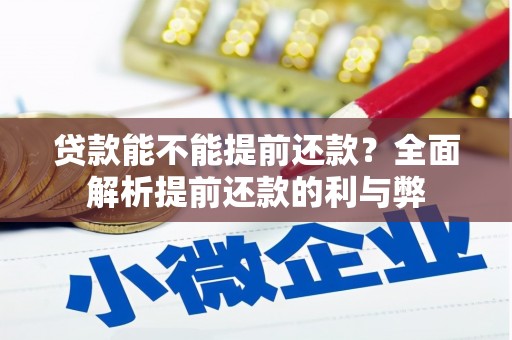 新绛贷款能不能提前还款？全面解析提前还款的利与弊