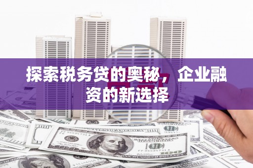 新绛探索税务贷的奥秘，企业融资的新选择