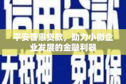 新绛平安普惠贷款，助力小微企业发展的金融利器