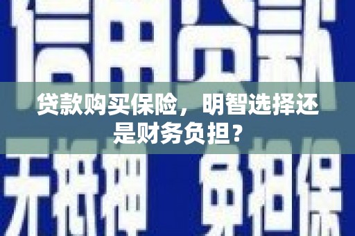 新绛贷款购买保险，明智选择还是财务负担？
