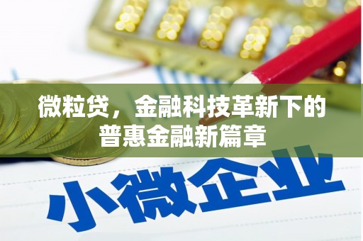 新绛微粒贷，金融科技革新下的普惠金融新篇章