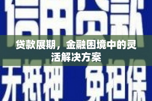 新绛贷款展期，金融困境中的灵活解决方案