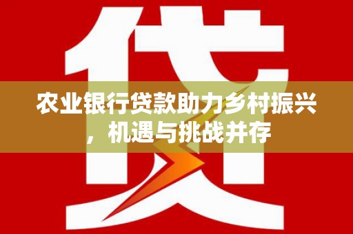 新绛农业银行贷款助力乡村振兴，机遇与挑战并存