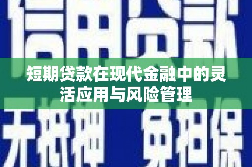 新绛短期贷款在现代金融中的灵活应用与风险管理