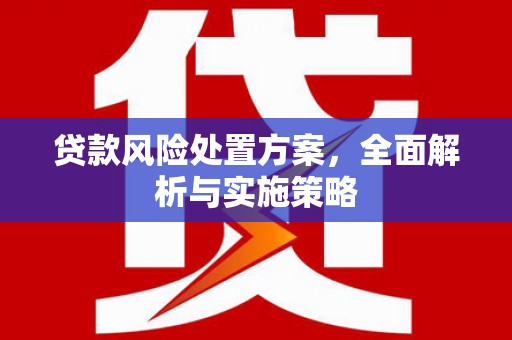 新绛贷款风险处置方案，全面解析与实施策略